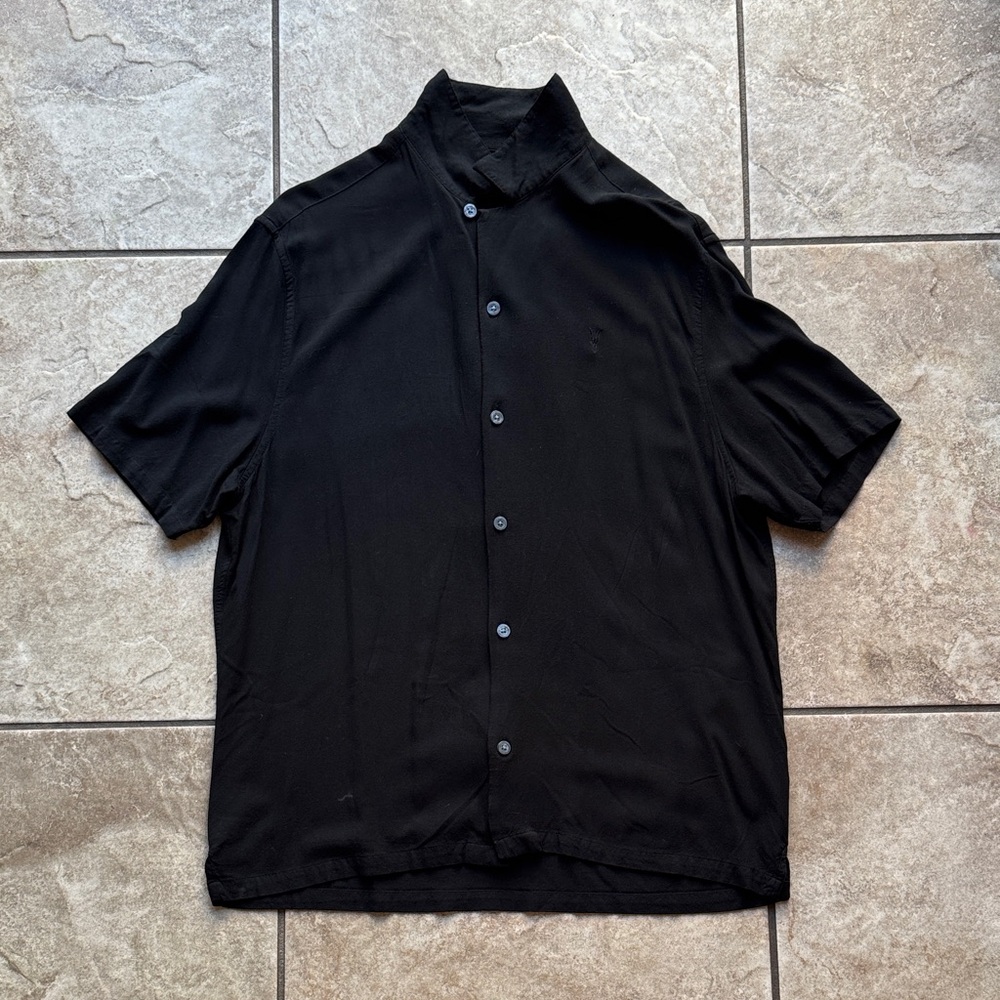 All Saints Black Casual Button Down Shirt